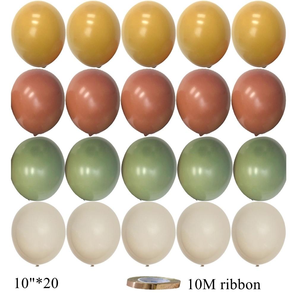 15/20PCS 10inch Vintage Balloons Retro Khaki Green Balloon Set for Wedding Anniversary Happy Birthday Party Decoration Supplies 5