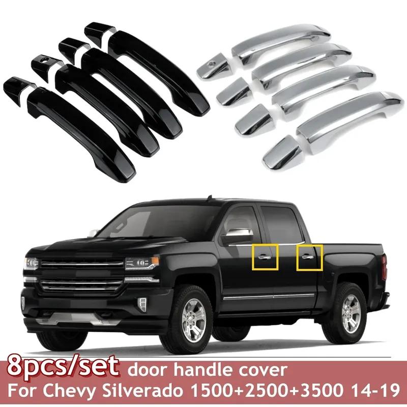 8pcs Set Car Exterior Door Handle Covers Chrome For Chevy Silverado 1500 2500 3500 for GMC 2014 2015 2016 2017 2018