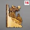 1Pc Animal Carving Handcraft Wall Hanging Sculpture Wood Raccoon Bear Deer Hand Painted Decoration for Home Living Room