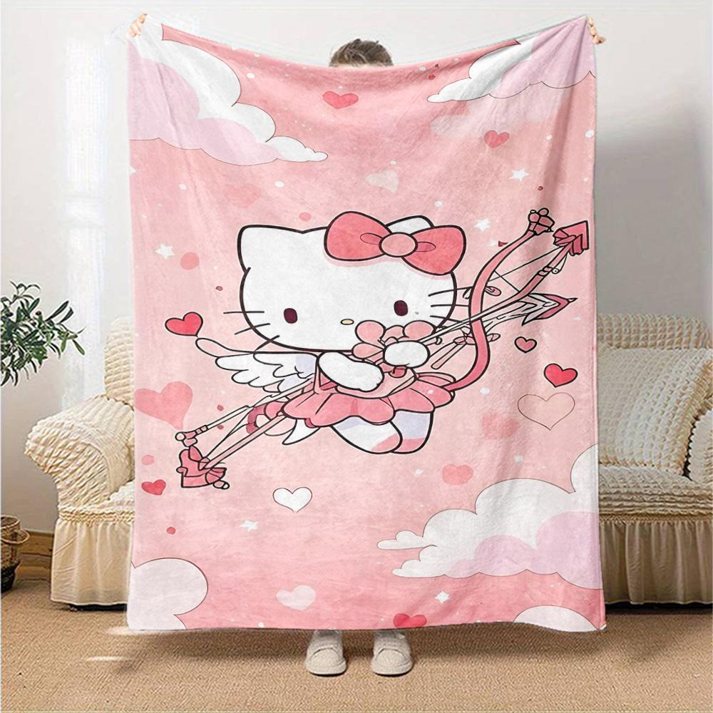 1 шт. Плед Hello Kitty Купидон Легкий фланелевый плед для дивана, кровати, путешествий, кемпинга, гостиной, офиса, дивана, кресла