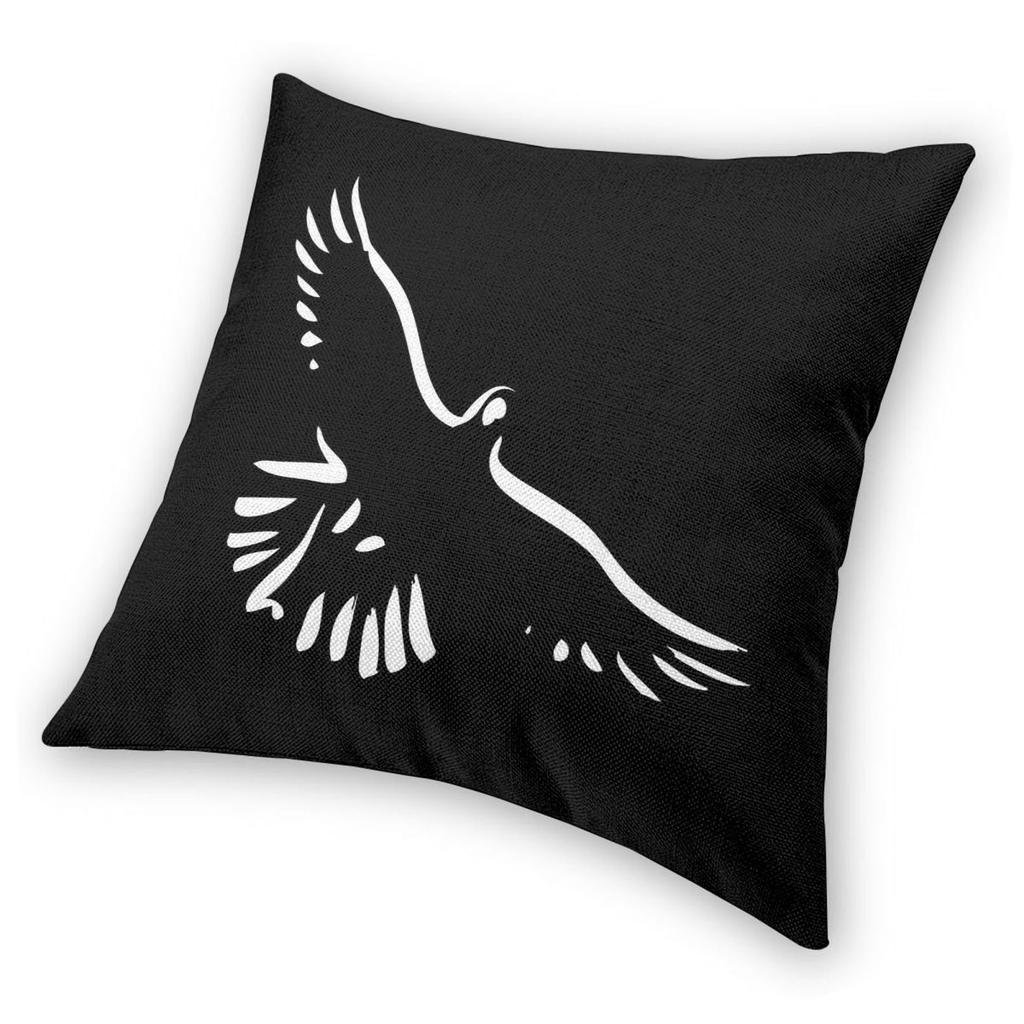 Black Cockatoo Line Art Pillowcase Polyester Linen Velvet Printed Zip Decorative Bed Cushion Cover