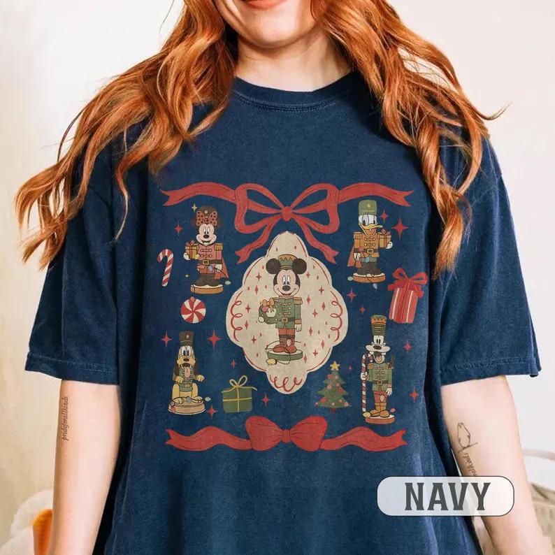 Cute Coquette Bow Christmas Mickey And Friends TShirt Unisex