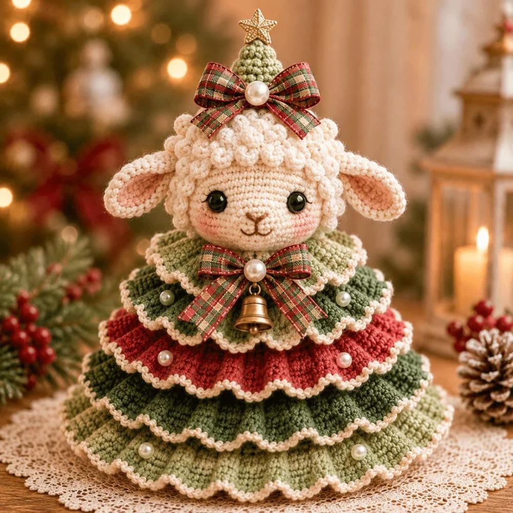 with Beads Bell Crochet Animal Christmas Tree Kit Animal Xmas Tree DIY Kit for Craft Lovers