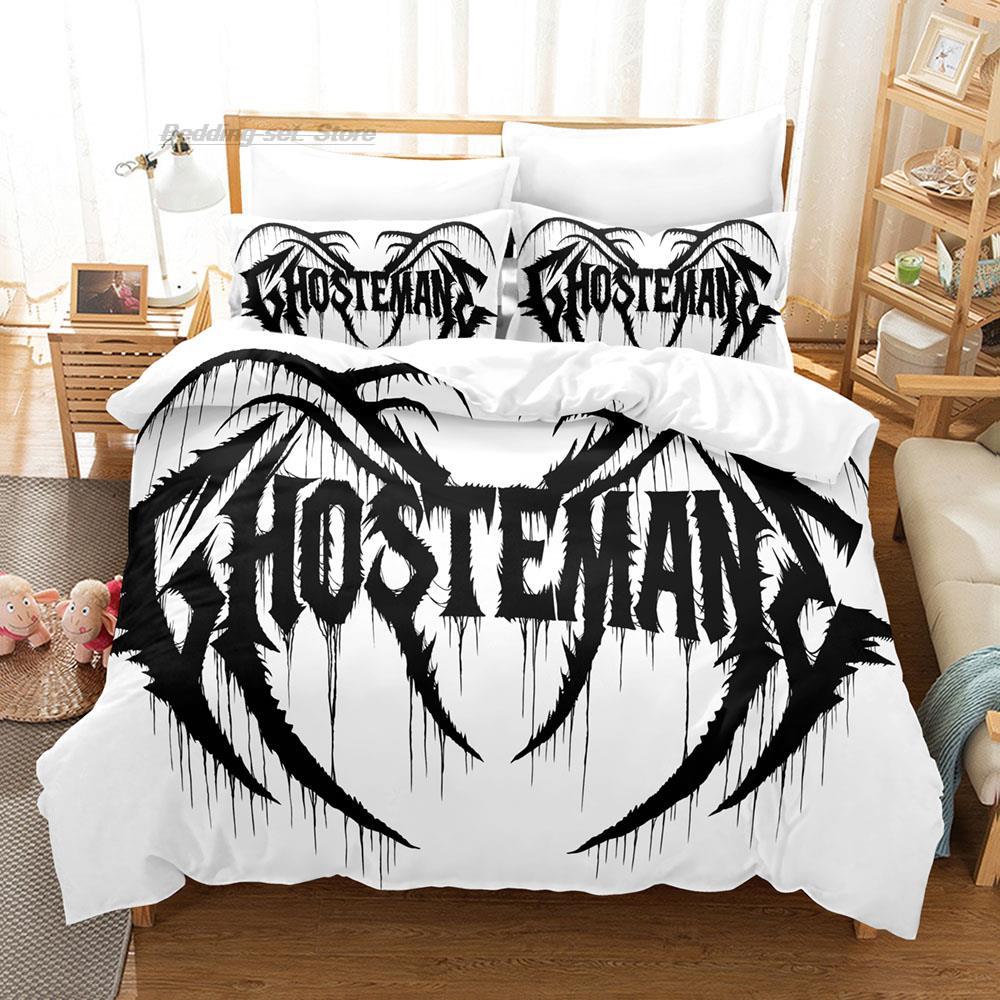 Ghostemane Комплект постельного белья Односпальный Полуторный Двуспальный Кинг-сайз Комплект для кровати Взрослый Детский Спальня Комплекты пододеяльников 3D-принт Крутой Хип-хоп