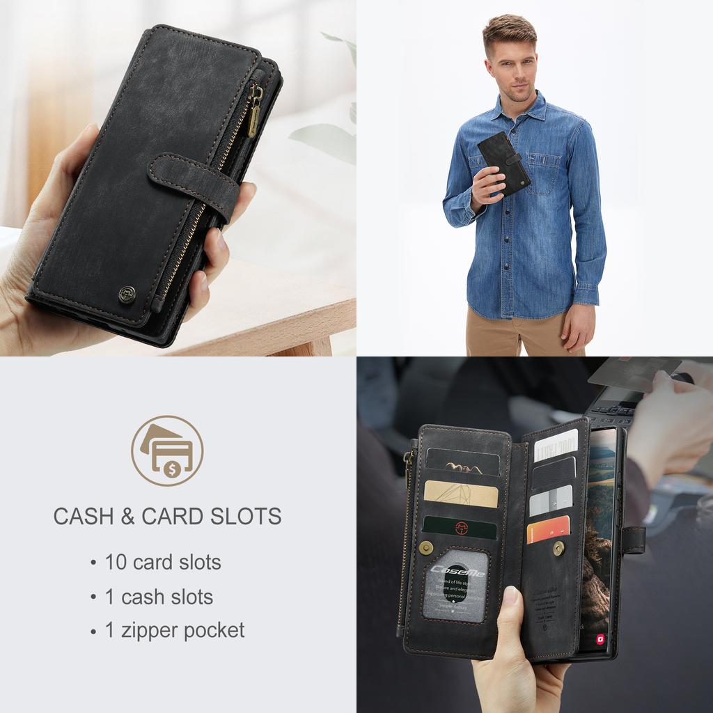 Suitable for iPhone 14 Pro phone case, Apple 13 phone leather case, Samsung S26 flip cover with card slot wallet protective case