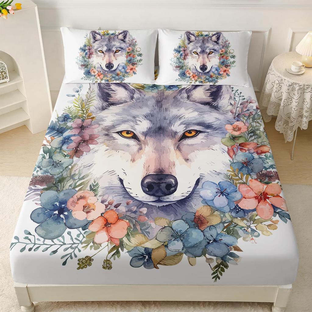 Beautiful Butterfly Pattern Mattress Three-Piece Digital Printing Home Bedding Set Adult Children