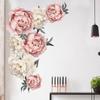 Large Peony Flower Wall Stickers Romantic Flowers Art Decals Home Decor for Bedroom Living Room Detachable Wall Decal