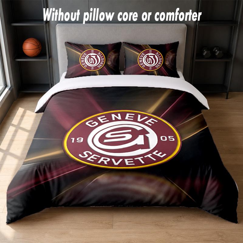Постельное белье Servette FC Дизайн Постельное белье 1 пододеяльник + 2 наволочки Мягкое дышащее домашнее постельное белье