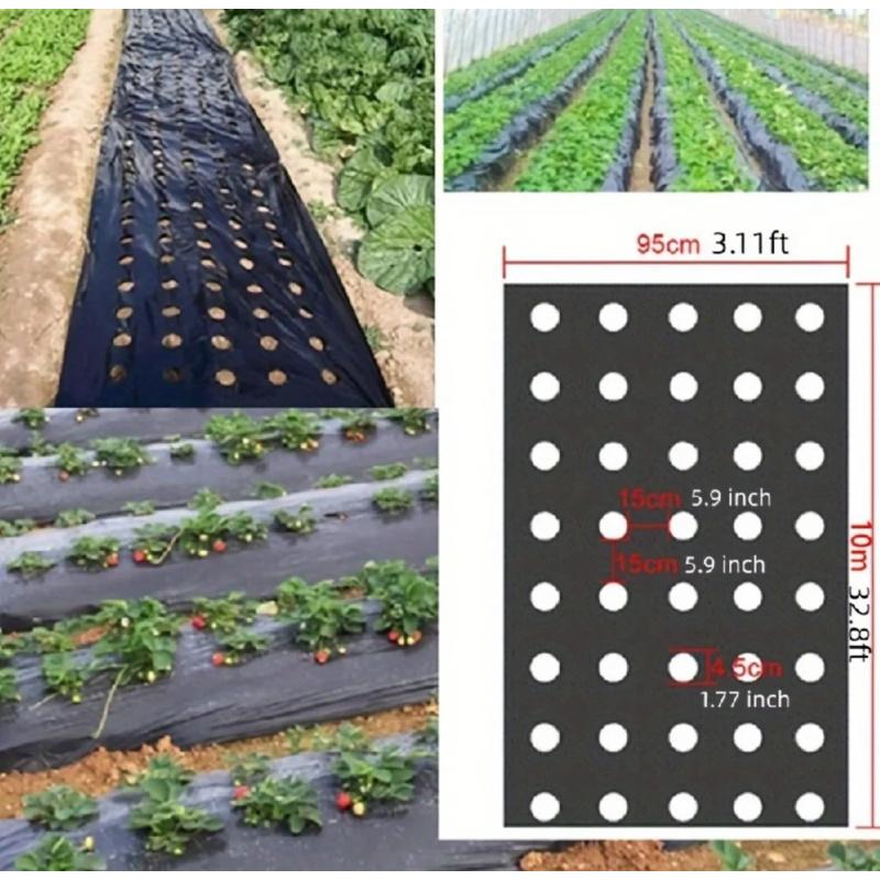 Agricultural Black Biodegradable Mulch Film for Greenhouse Vegetables, High Moisture Retention, Weed Control, Plant Protection M