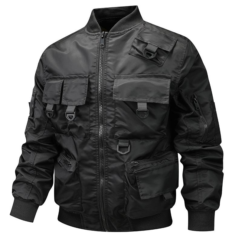 Pilot Jacket Men's American Tooling Military Baseball Uniform Multi-pocket Jacket Functional Jacket Combat