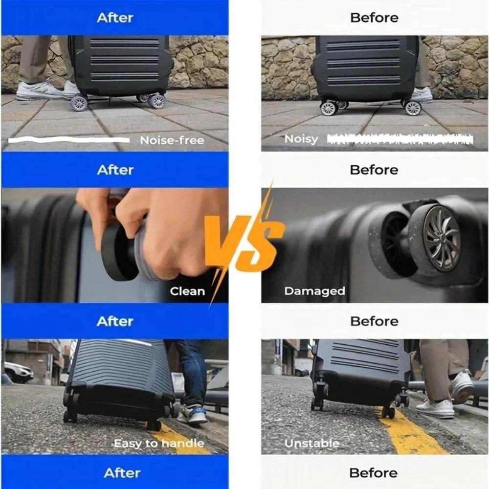4/8 шт., защита колес для багажа, силиконовые колеса, обувь на колесиках, дорожный чемодан, чехол с шумоподавлением, аксессуары для колёс