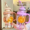 Leakproof Summer Plastic Cup Large Capacity Straw Water Bottle Cute Milky Tea Cup School Boys Girl