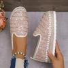 Women Flats Casual Shoes Bling Designer Platform Loafers 2024 Autumn New Sneakers Fashion Weave Shoes Breathable Zapatos Mujer