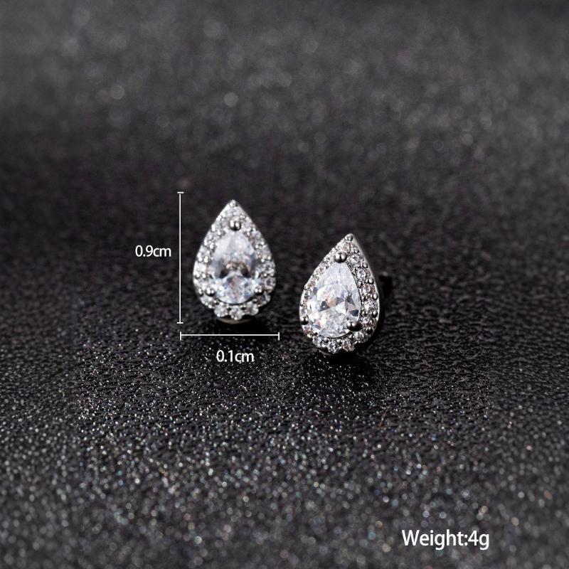 Свадебные украшения Европейская и американская мода Свадебные серьги-пусеты с цирконом в виде капли воды Изящные серьги для женщин Темпераментные серьги Горячие