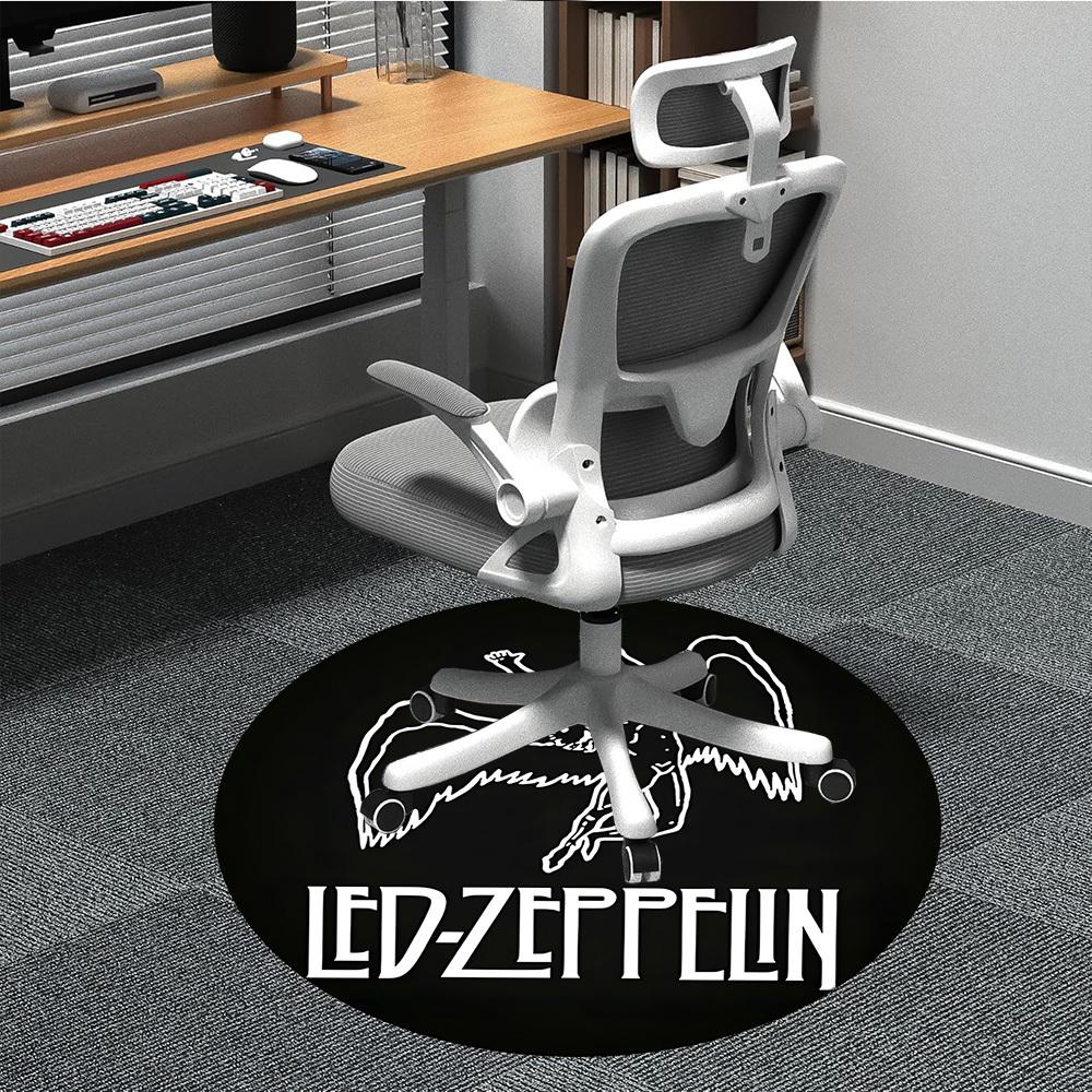 1 шт. Коврик с логотипом Led Zeppelin для стула в офис, Нескользящий, Машинная стирка, Ковер для офиса, комнаты, Праздничный декор на Рождество, День рождения, Полиэстер