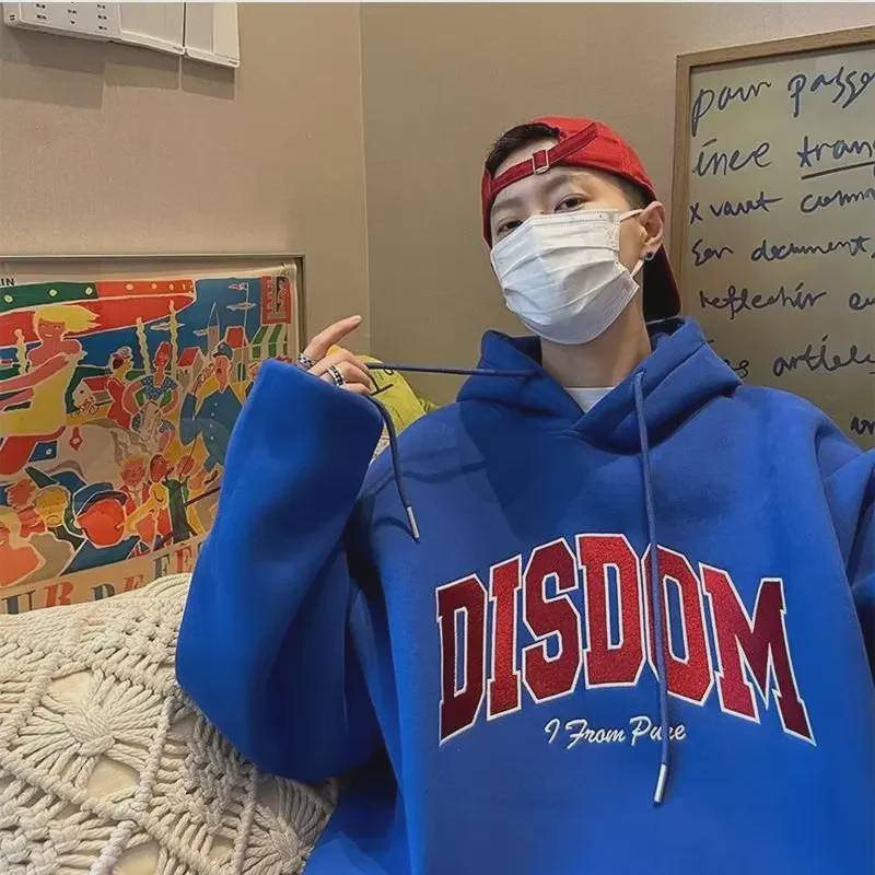 American Trendy Brand Men's Letter Print Hooded Sweatshirt - Autumn/Winter Loose Casual Pullover Hoodie Versatile Jacket