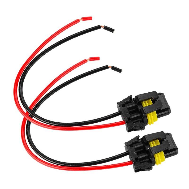 2Pcs Car 9012 HIR2 Head Light Lamp Bulb Connector Wire Wiring Harness Plug Pigtail 12V