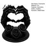 Spooky Tabletop Figurines 3D Printed Heart Shape Skeleton Hand Ornament Gothic Rose Skull Statue Aesthetic Room Decor for Home Decor Unique
