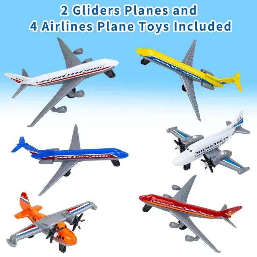 1/6pcs Metal Plastic Alloy Diecast Fighter 1:64 Taxiing Small Airplane Toys Home Decor
