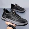 Высококачественные мужские новые дышащие кроссовки для активного отдыха на толстой подошве, модные повседневные кожаные туфли, модные нескользящие кроссовки для бега