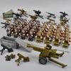 40 шт. Фигурки военных времен Второй мировой войны, Строительные блоки, Армейский солдат, Поле боя, Пулемет, Оружие, Кирпичики, Детская игрушка