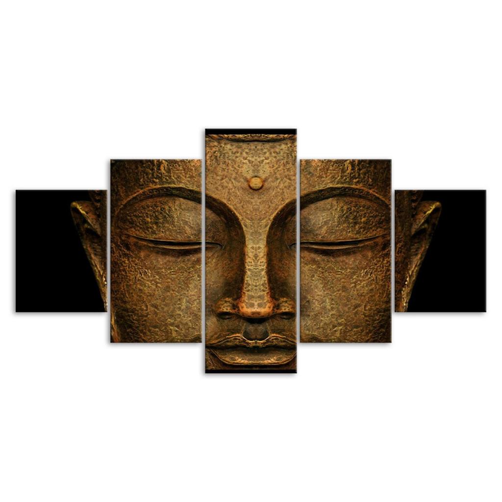 Buddha Meditation State 5 Piece Five Panel Wall Canvas Print Modern Art Poster Picture Home Decor Gift For Him For Her