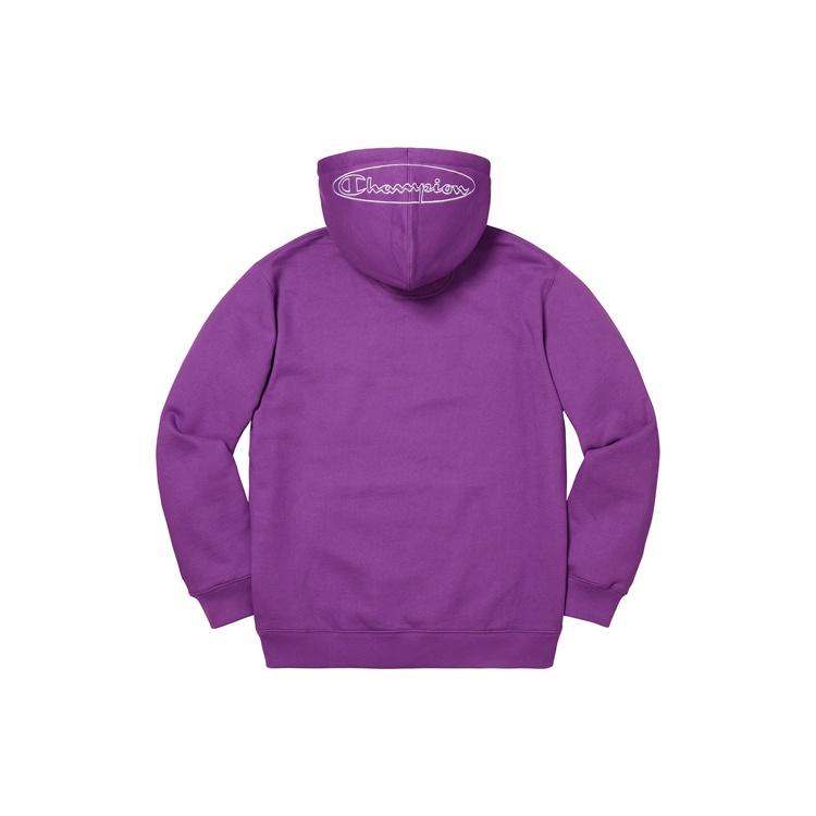 Supreme x Champion SS19 Outline Hooded Sweatshirt Purple Unisex SUP-SS19-10067