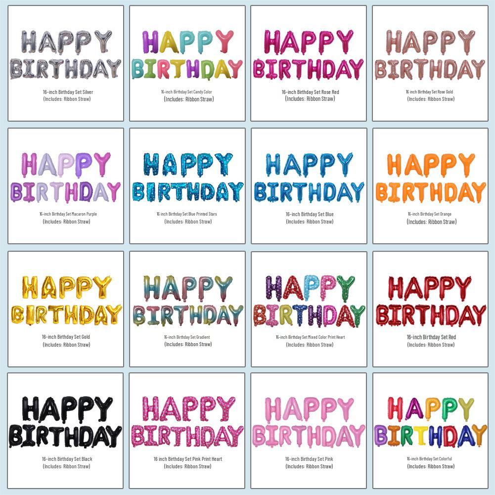 Набор украшений из 16-дюймовых шаров-букв «С Днем рождения»