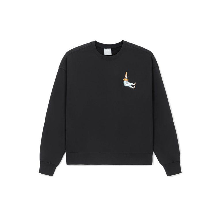Свитшоты для скейтбординга Li Ning Мужские Черные С круглым вырезом Средняя посадка Обычные AWDS165-3