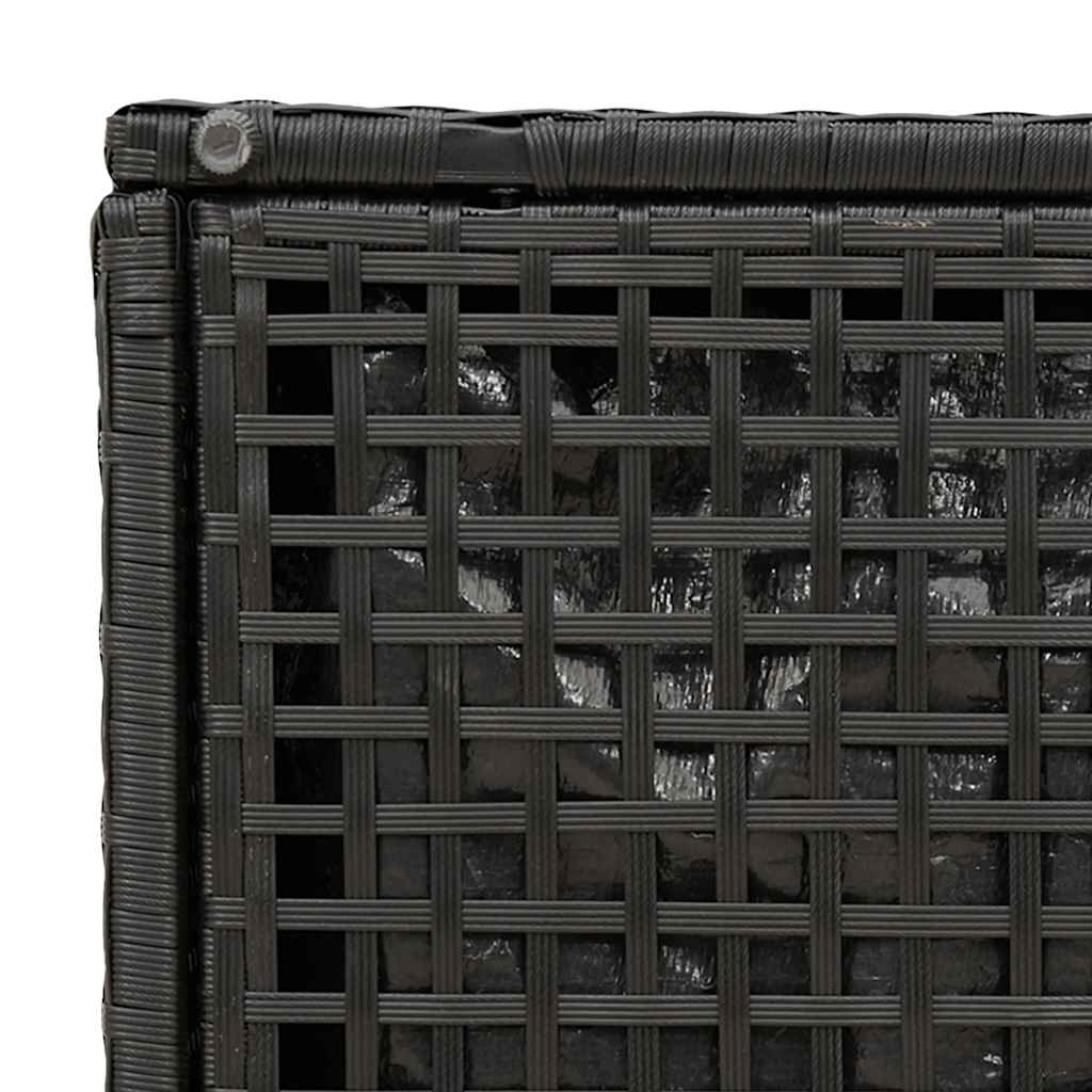 Garden Stool with Cushion 2 pcs Black 40x40x43 cm Poly Rattan