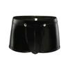 Sexy Mens Other Underwear Brief Men Cheap Gay Black Shiny Pu Leather wiht Open Front Separate Pouch Sex Boxer