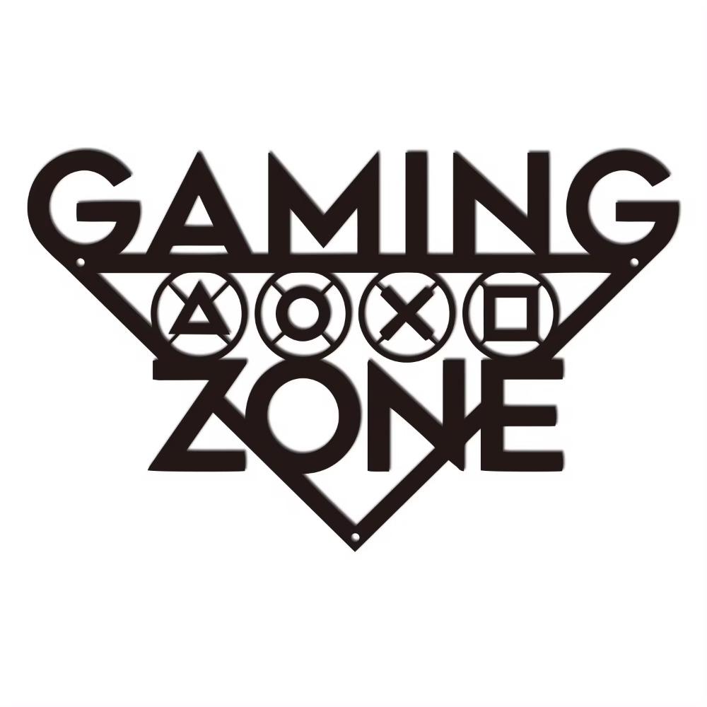 Gaming Zone Wall Art Gamer Metal Decor Stylish Gaming Room Sign Ideal for Playroom Unique Gaming Room Wall Decoration
