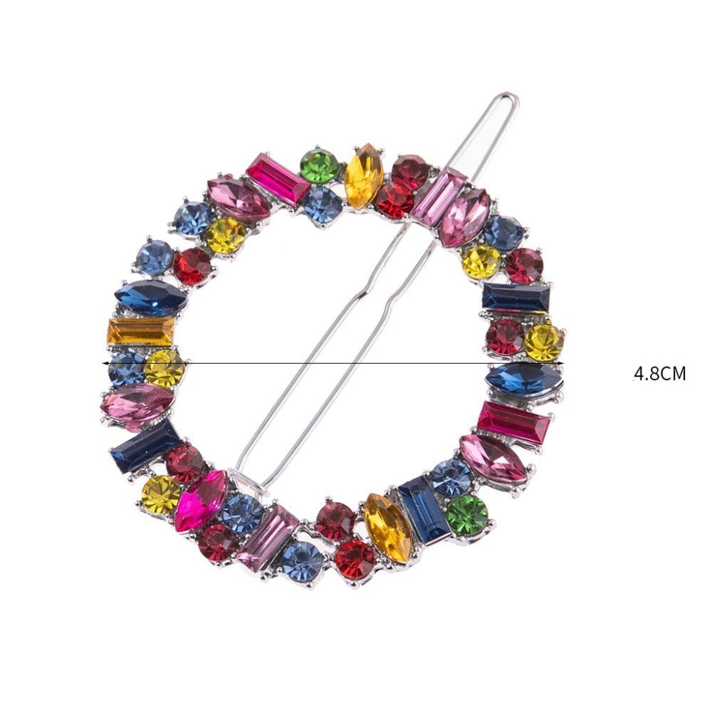 Silver Metal Hair Clips Gold Geometric Hairpin New Round Barrettes Women