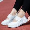 Mom Shoes Summer New Hollow Women's Breathable Walking Shoes Velcro Middle-aged and Elderly Shoes Comfortable Single Shoes