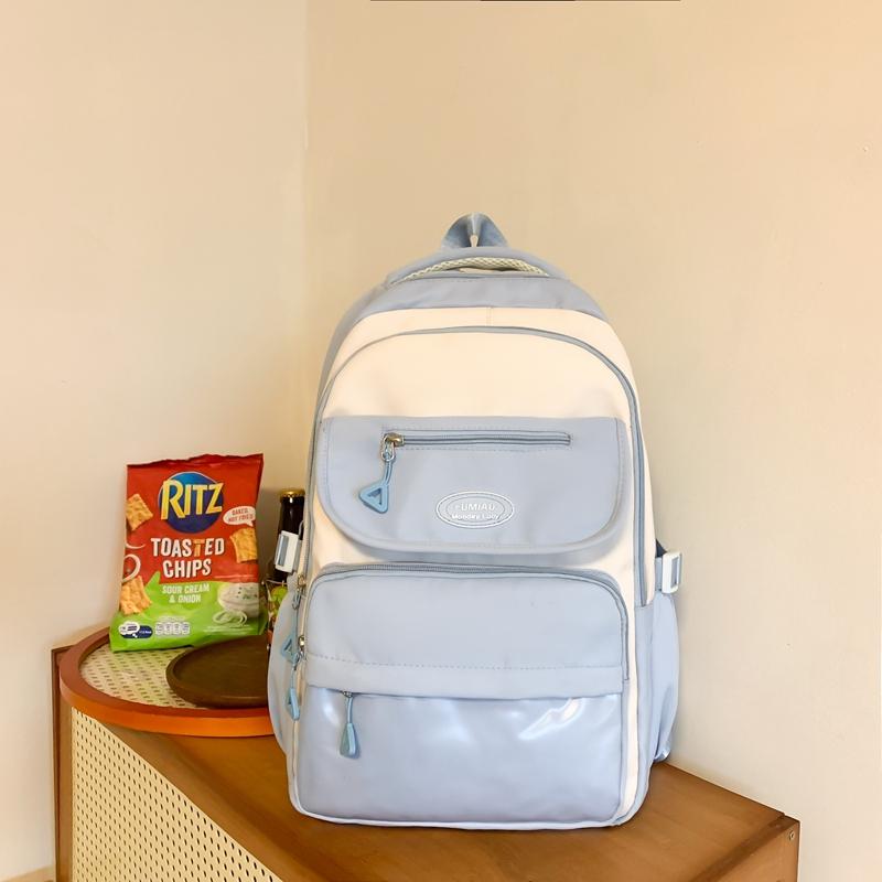 Рюкзак в студенческом стиле, студенческий блок, цветной школьный рюкзак для кампуса, женский школьный рюкзак большой вместимости