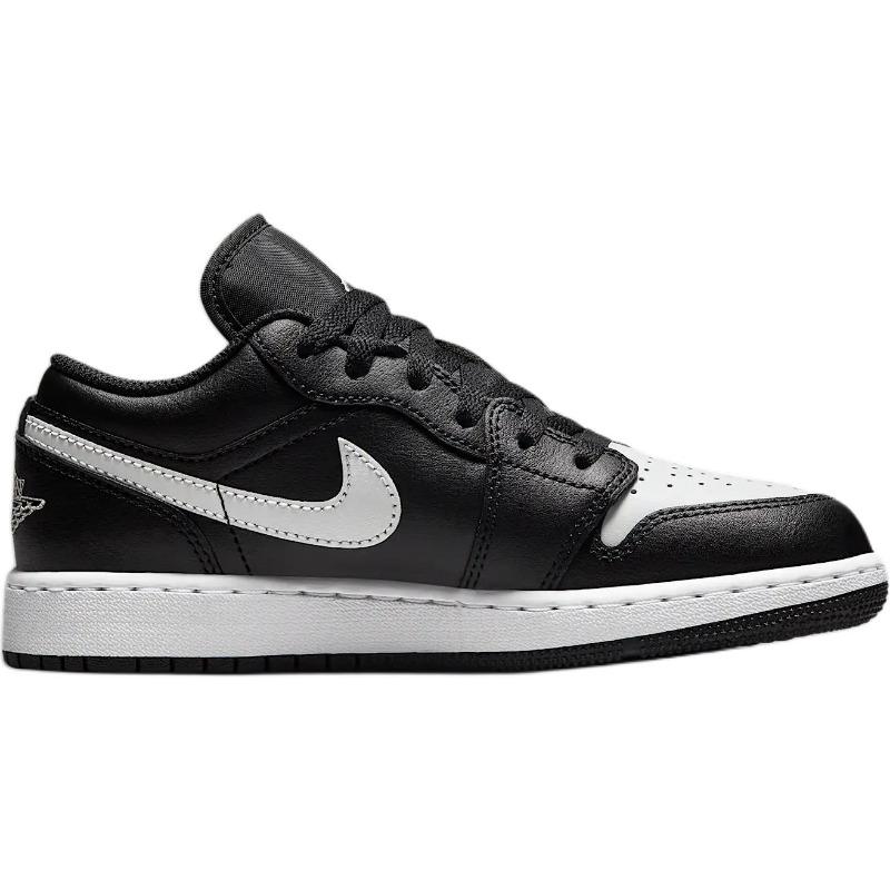 Air Jordan 1 synthetic leather GS low-top sneakers black/peak white unisex 553560-043