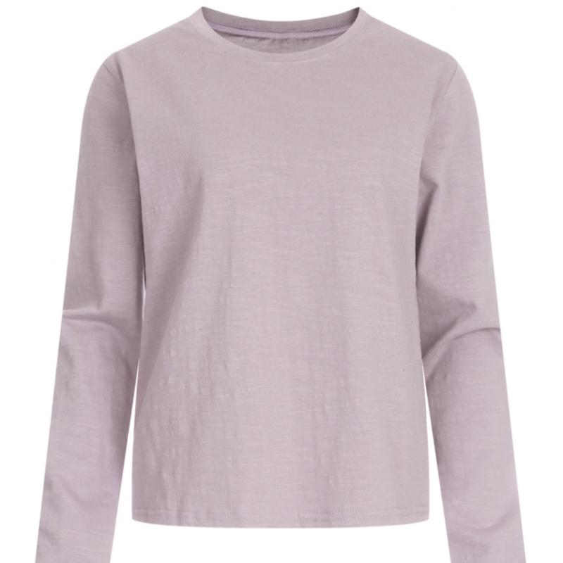 Shop Women S baSic Slip Semi Crop Daily Long Sleeve T ShirT Pink Dai wSh 1153