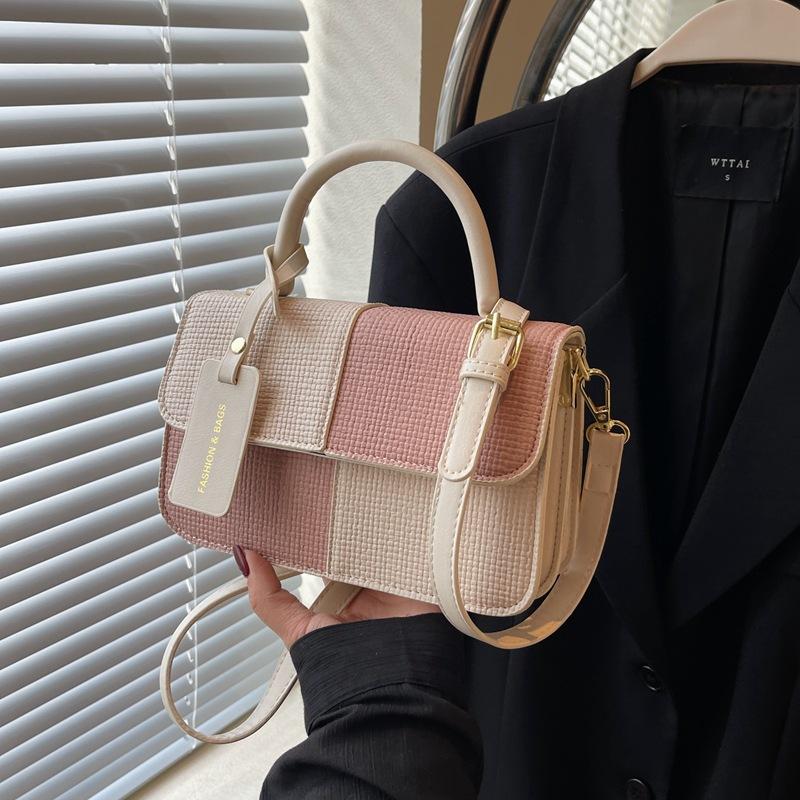 Модная сумка с цветовой блокировкой, женская новая универсальная маленькая квадратная сумка, сумка-мессенджер