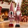 Christmas Faceless Gnome Figurine Striped Pointed Hat Standing Holiday Decor