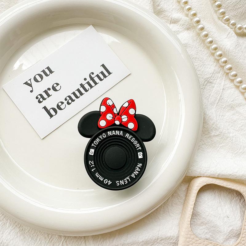 Креативный держатель-подушка для телефона Mickey Mouse с бантом, выдвижной, для задней панели, настольная подставка