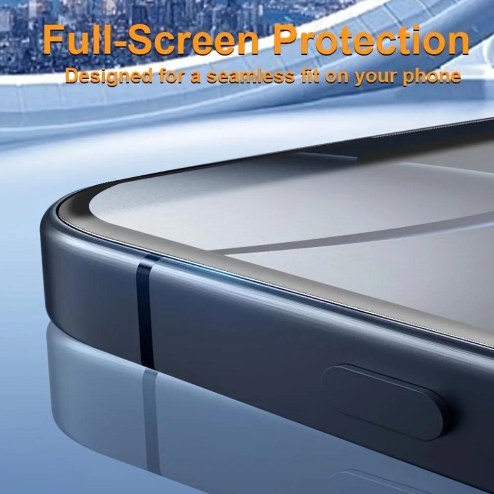 3 шт. HD-защитная пленка для экрана iPhone 16 15 14 Pro Max 15 14 Plus 11 12 13 Pro X XR XS Max, без пыли, премиальное закаленное стекло