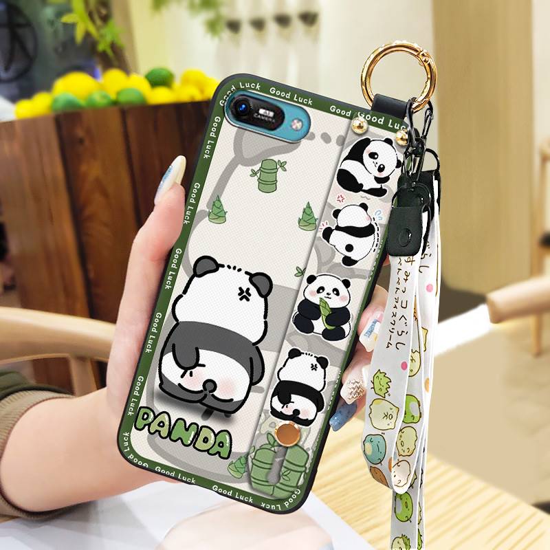 Panda Anti-knock Phone Case For Itel A25/A35/A25 Pro Waterproof Shockproof Back Cover Wristband Wrist Strap Soft case