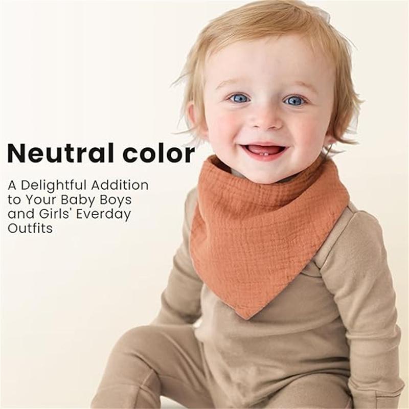 Твердые муслиновые детские нагрудники-банданы, слюнявчики, 100% хлопок для малышей, детей, унисекс, мальчиков и девочек