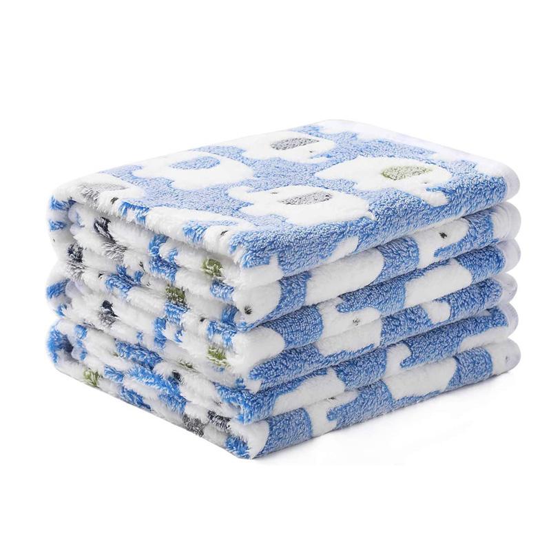 Подстилка-одеяло для собаки, мягкое пушистое одеяло для питомца, милый узор с лапками/слоном, дорожный коврик для питомца, теплое удобное одеяло для кошки, собак