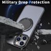 KEYSION Противоударный матовый чехол для MagSafe для iPhone 16 Pro Max с вращающимся на 360 ° магнитным кольцом-подставкой, прозрачная задняя крышка для телефона
