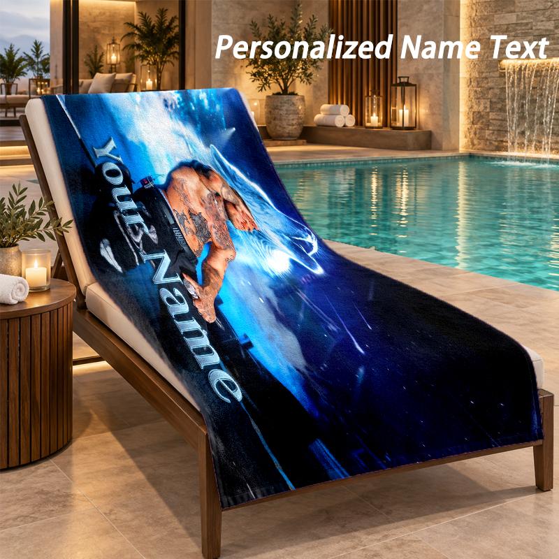 Kontra K Custom Name Beach Towel Large Soft Towel for Indoor Bathroom Outdoor Beach