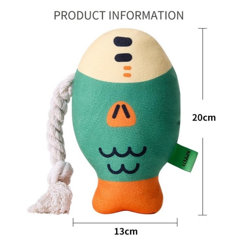 Мягкие плюшевые жевательные игрушки Мультяшная рыба Собачьи зубы Куклы Новые пищащие игрушки для щенка