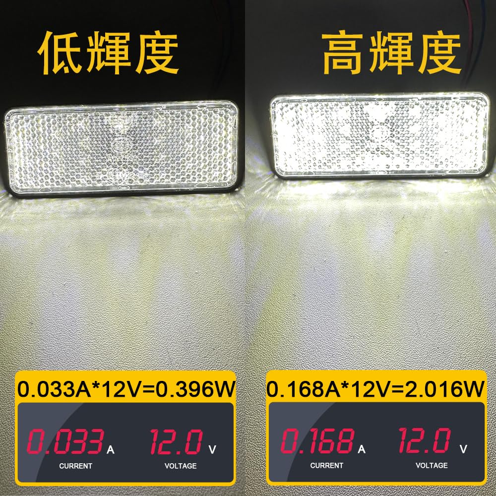 Светодиодный отражатель Отражатель Квадратный Боковой габаритный огонь прицепа Задний габаритный огонь Указатель поворота Задний фонарь Белый Комплект из 2 шт.