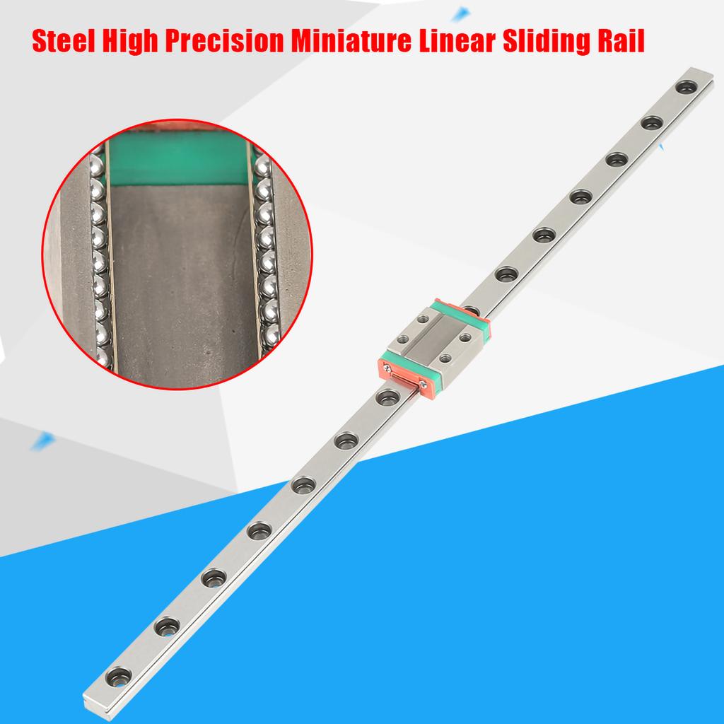 1pc Steel High Precision Miniature Linear Sliding Rail Guide Block 300mm 11.8inch