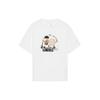Cartoon Pattern Print Sports Round Neck Short-Sleeve T-Shirt Women Tops White AHSS716-1